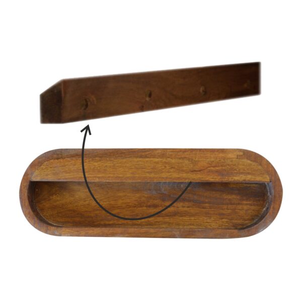 Wall Mounted Round Chestnut Bedside - Image 9