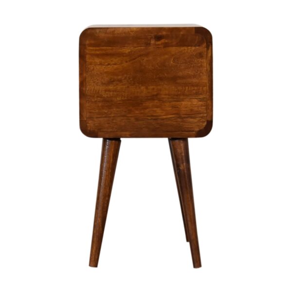 Mini Chestnut Curved Bedside - Image 10