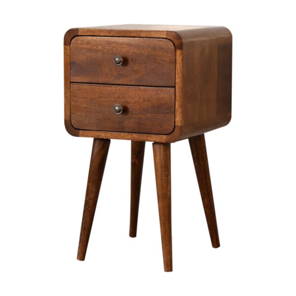 Mini Chestnut Curved Bedside - Image 2