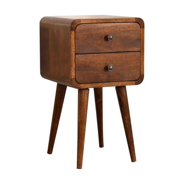 Mini Chestnut Curved Bedside - Image 3