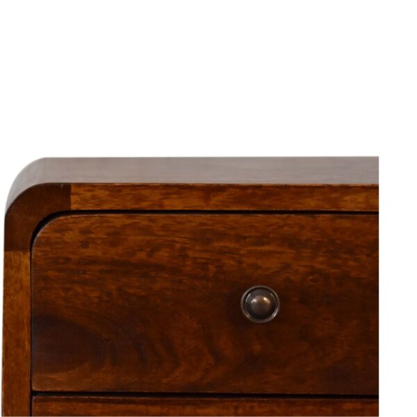 Mini Chestnut Curved Bedside - Image 4