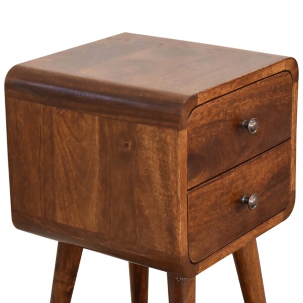 Mini Chestnut Curved Bedside - Image 6