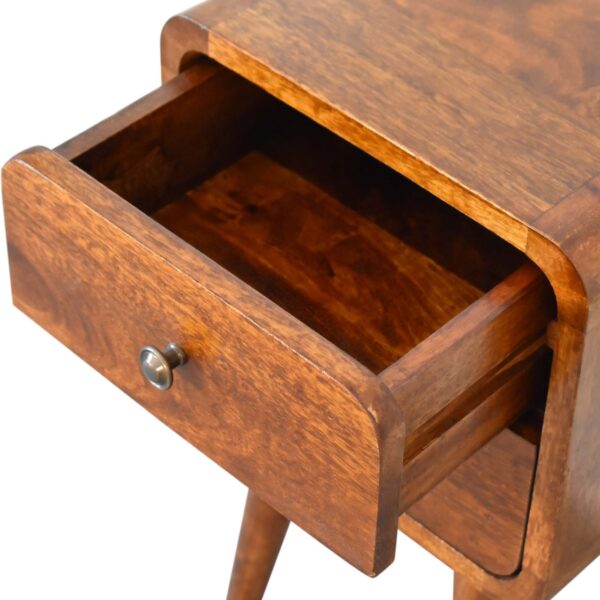 Mini Chestnut Curved Bedside - Image 7