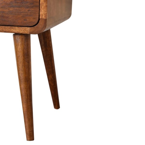 Mini Chestnut Curved Bedside - Image 8