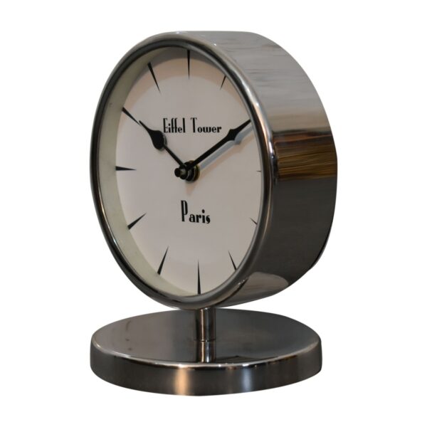 Round Chrome Table Clock - Image 2