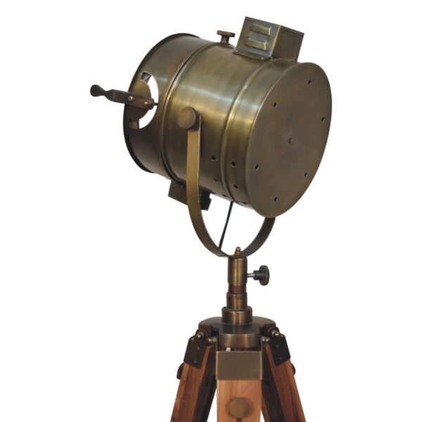 Brass Antique Tripod Fold Spotlight Floor Lamp - Image 5