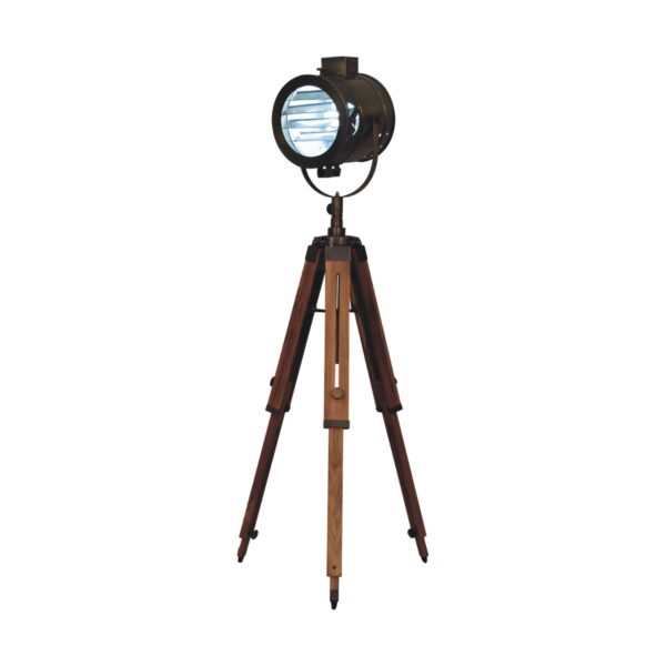 Brass Antique Tripod Fold Spotlight Floor Lamp - Image 8