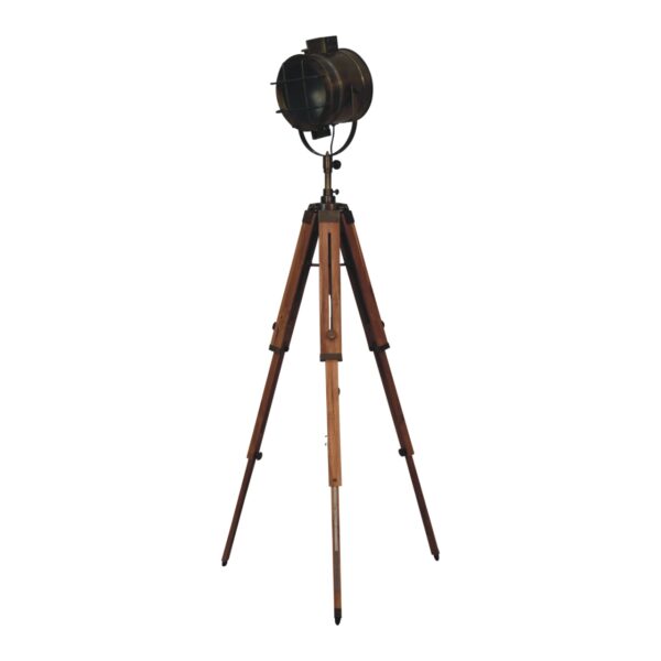 Caged Brass Spotlight Floor Lamp - Image 3