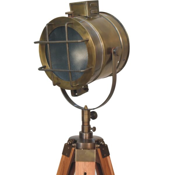 Caged Brass Spotlight Floor Lamp - Image 4