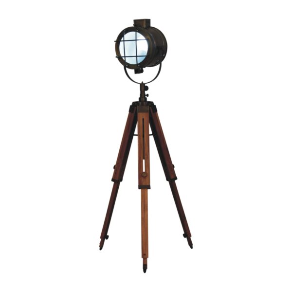 Caged Brass Spotlight Floor Lamp - Image 8