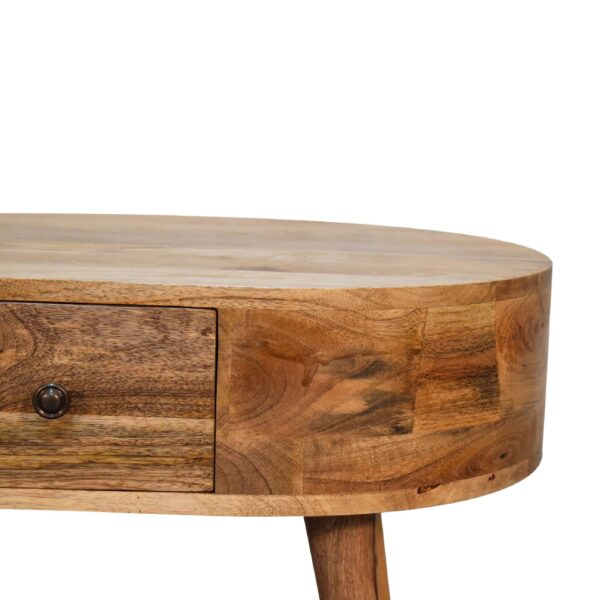 Mini Oak-ish Rounded Coffee Table - Image 3
