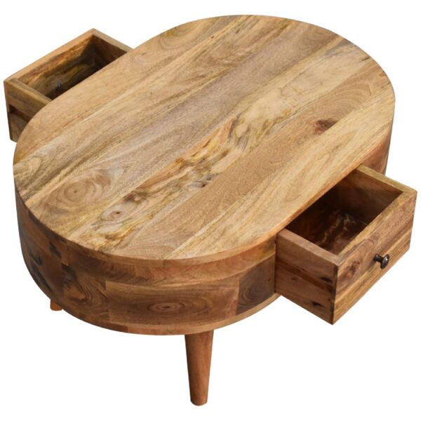 Mini Oak-ish Rounded Coffee Table - Image 6