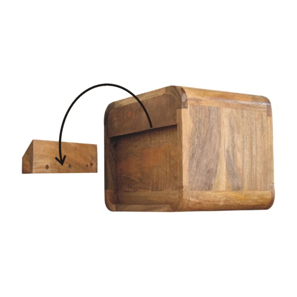 Mini Oak-ish Floating Open Bedside - Image 8