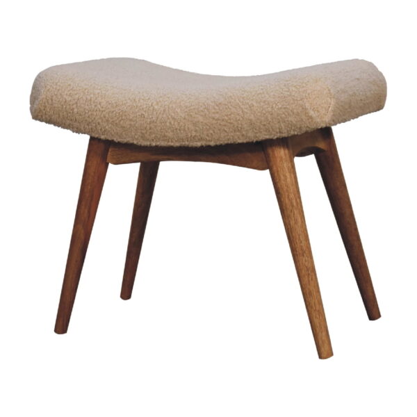 Boucle Cream Curved Bench - Image 2