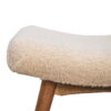 Boucle Cream Curved Bench - Image 4