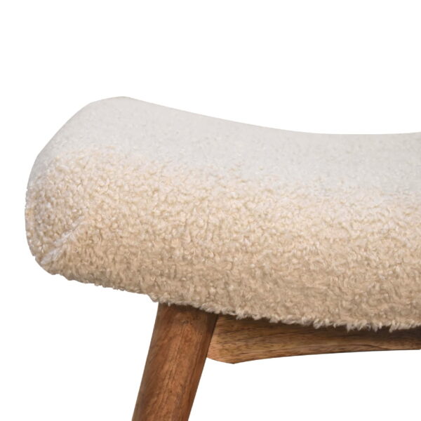 Boucle Cream Curved Bench - Image 4
