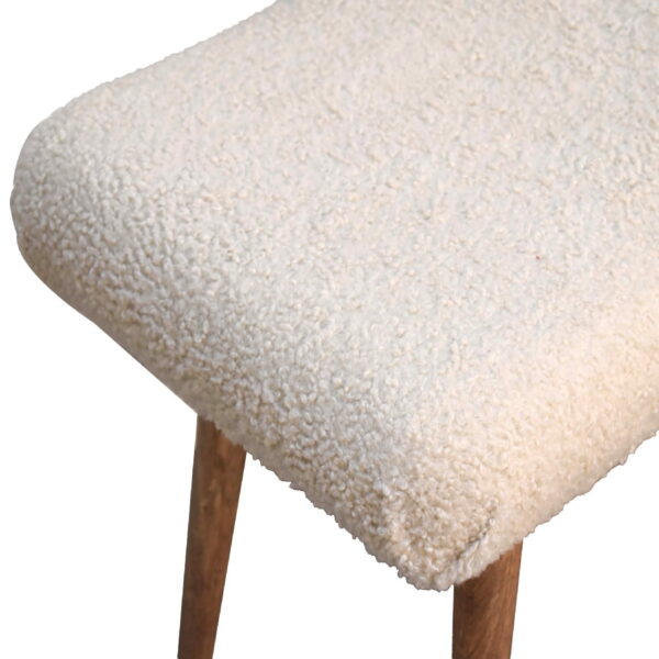 Boucle Cream Curved Bench - Image 5