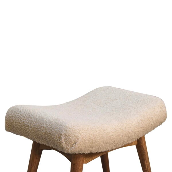 Boucle Cream Curved Bench - Image 6