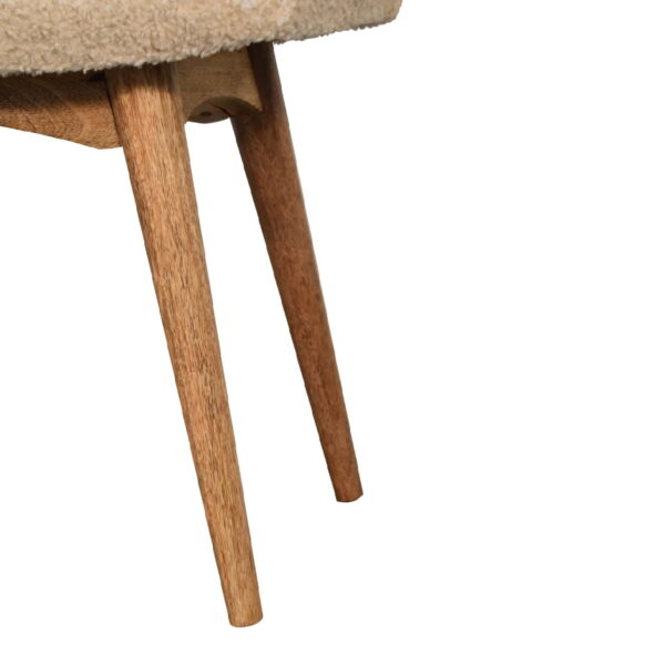 Boucle Cream Curved Bench - Image 7