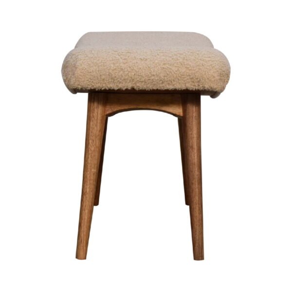 Boucle Cream Curved Bench - Image 8