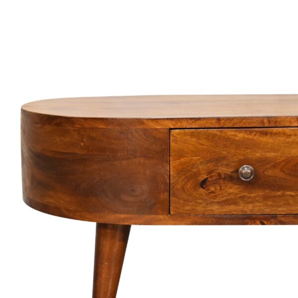 Mini Chestnut Rounded Coffee Table - Image 3