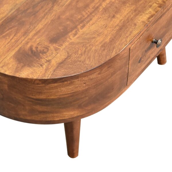 Mini Chestnut Rounded Coffee Table - Image 4