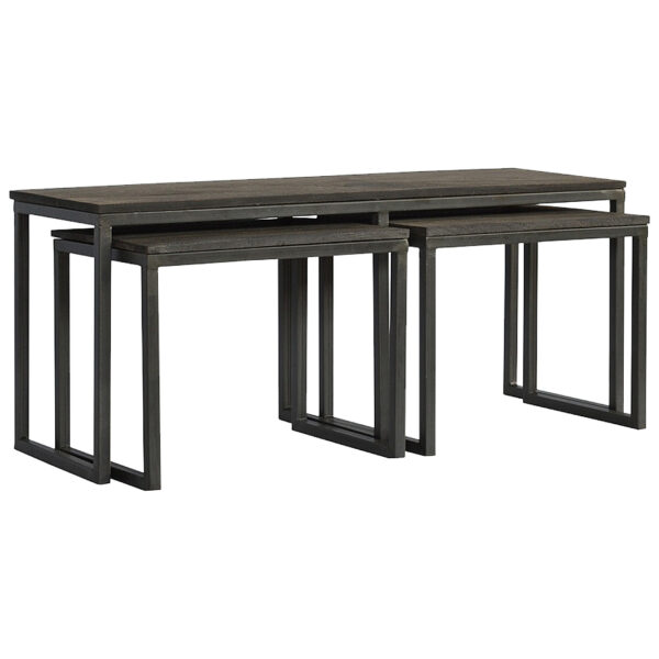 Set of 3 Iron Base Tables - Image 2