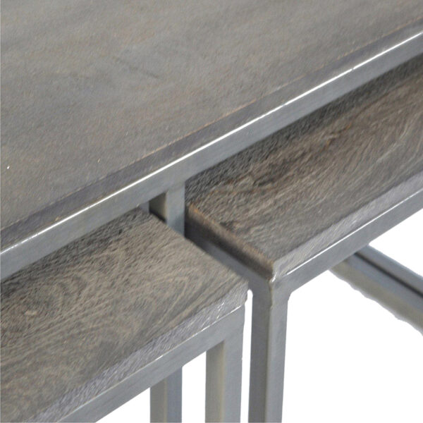 Set of 3 Iron Base Tables - Image 3