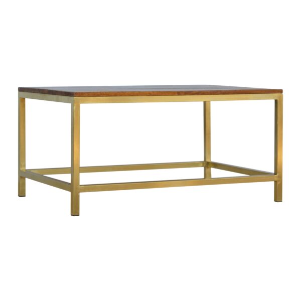 Rectangle Gold Coffee Table - Image 7