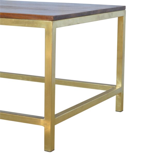Rectangle Gold Coffee Table - Image 4