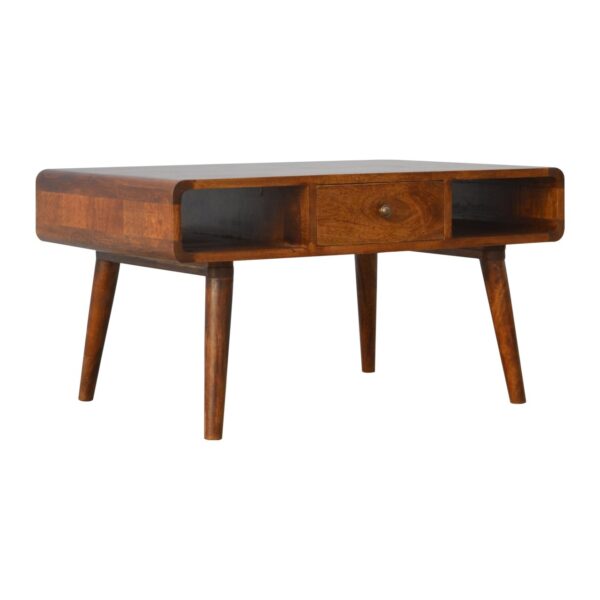 Curved Chestnut Coffee Table - Image 2