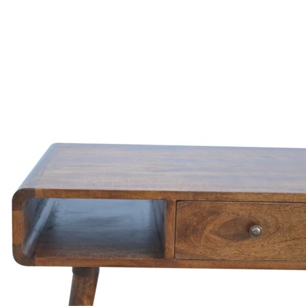 Curved Chestnut Coffee Table - Image 4