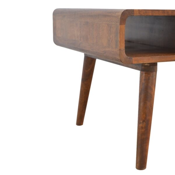 Curved Chestnut Coffee Table - Image 6