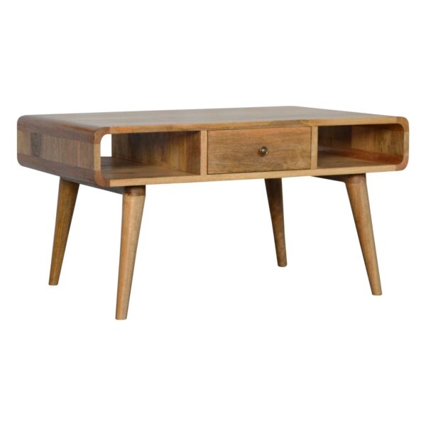 Curved Oak-ish Coffee Table - Image 2