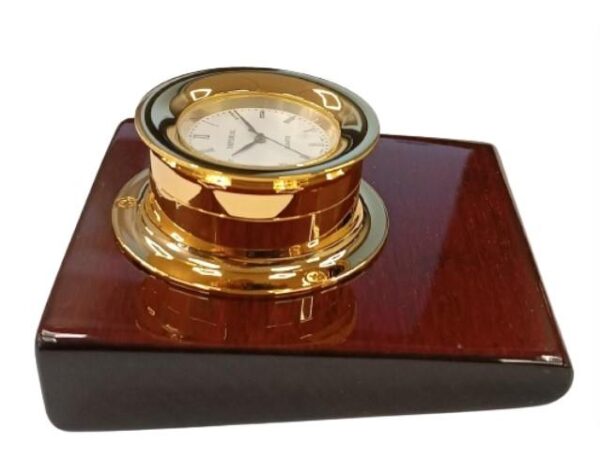 Miniature Clock Gold Plated Nautical Compass Paper Weight IMP79 - CLEARANCE NEEDS RE-BATTERY - Image 2