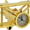 Miniature Clock Goldtone Plated Metal Bi-Plane Design Solid Brass IMP1014S - CLEARANCE NEEDS RE-BATTERY - Image 3