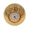 Miniature Clock Goldtone Plated Metal Golf Ball Solid Brass IMP75G- CLEARANCE NEEDS RE-BATTERY