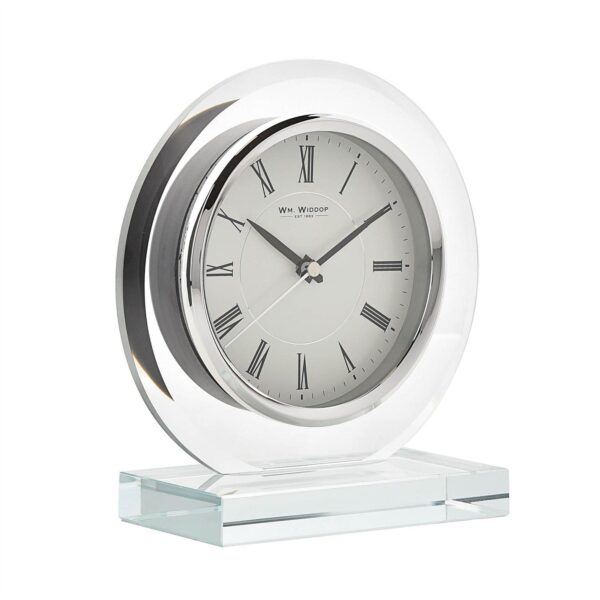 Wm.Widdop Round Glass Mantel Clock - Image 4