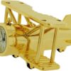 Miniature Clock Goldtone Plated Metal Bi-Plane Design Solid Brass IMP1014S - CLEARANCE NEEDS RE-BATTERY - Image 4