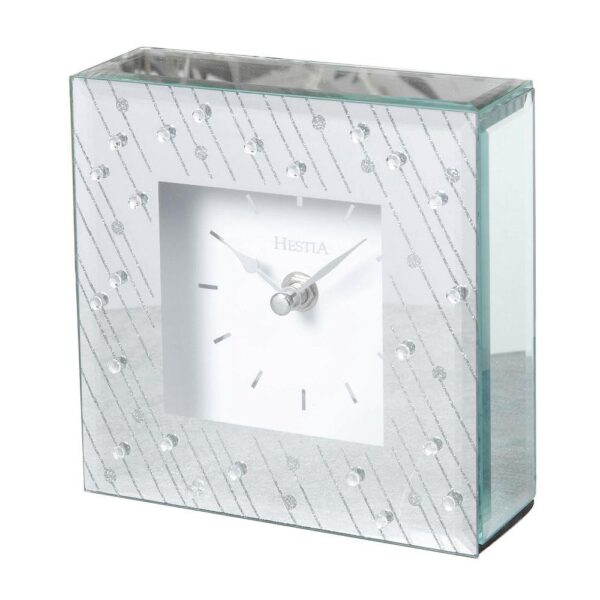 Hestia Mirror Glass Raindrop Design Mantel Clock - Image 2