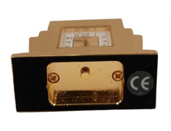 Miniature Clock Goldtone Plated Mini Clock Solid Brass IMP30 - CLEARANCE NEEDS RE-BATTERY - Image 3