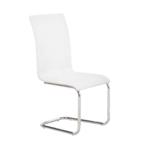 Arizona Dining Chair Chrome - White
