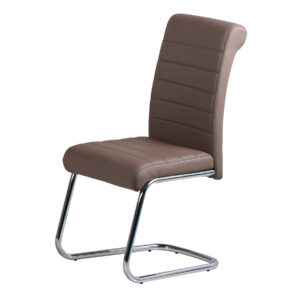 Astra PU Chairs Chrome (2s) - Brown