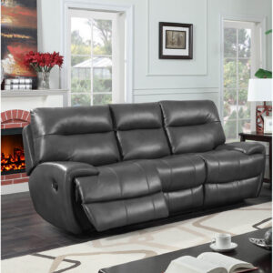 Bailey Recliner LeatherGel & PU 3 Seater - Grey
