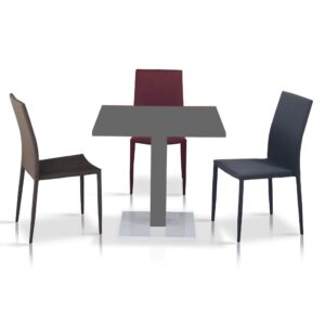 Chatham High Gloss Table with Stainless Steel Base - Grey