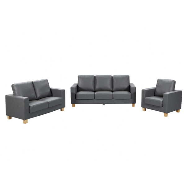 Chesterfield 2 Seater Sofa PU Grey - Image 2