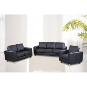 Chesterfield 3 Seater Sofa PU - Black