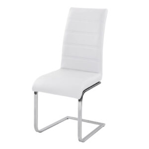 Chiswell PU Chairs Chrome - White