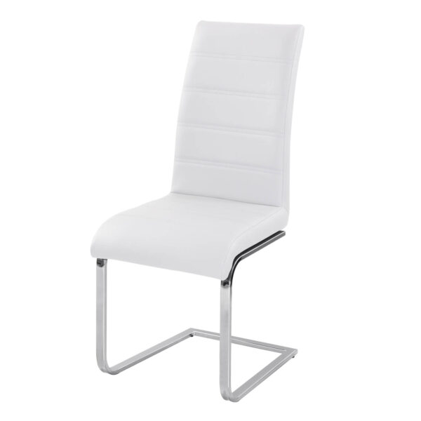Chiswell PU Chairs Chrome - White