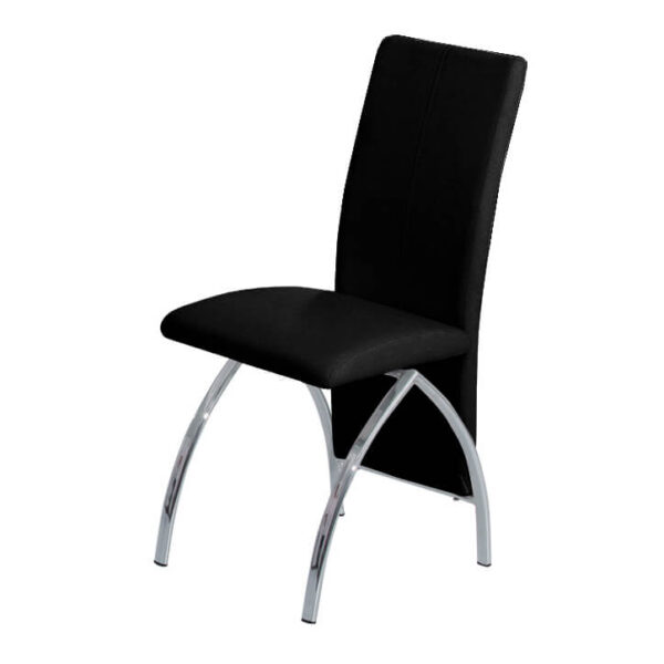 Costilla PU Dining Chair Chrome - Black